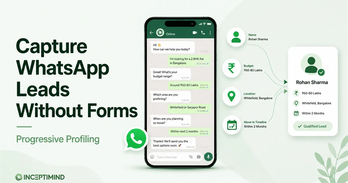 Capture WhatsApp Leads Without Forms (Progressive Profiling)