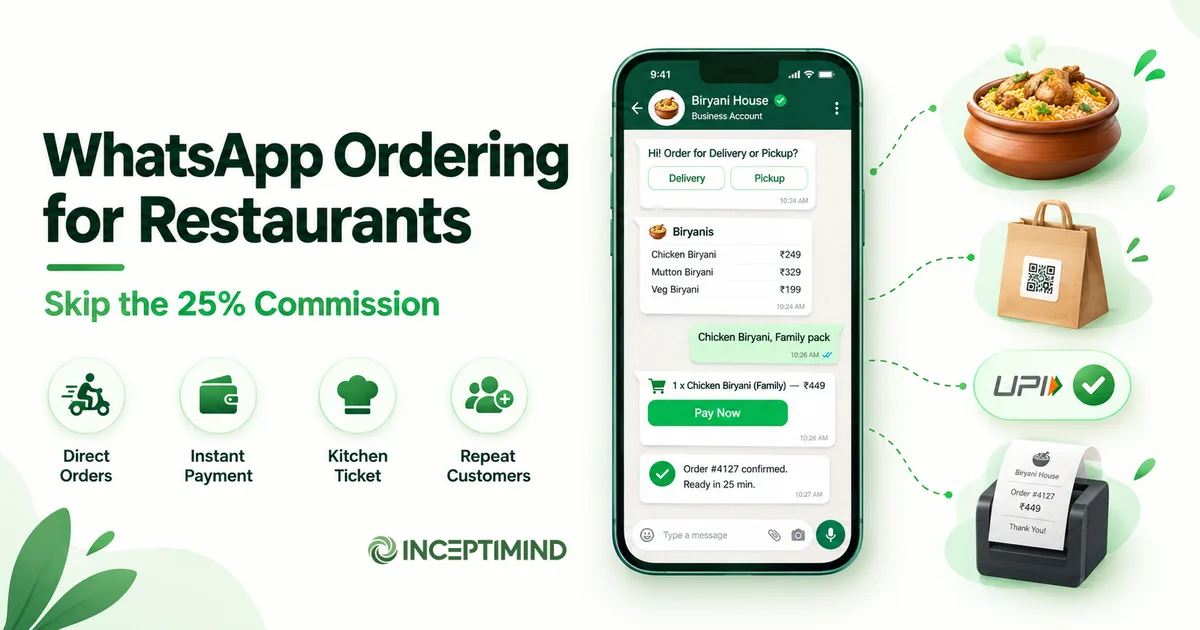 WhatsApp Ordering for Restaurants: Skip the 25% Commission